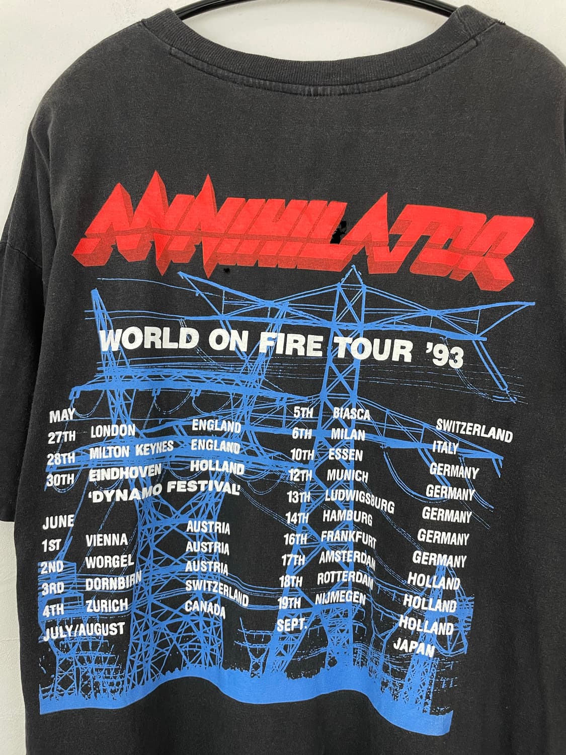1993 ANNIHILATOR 투어 티셔츠 상품이미지6