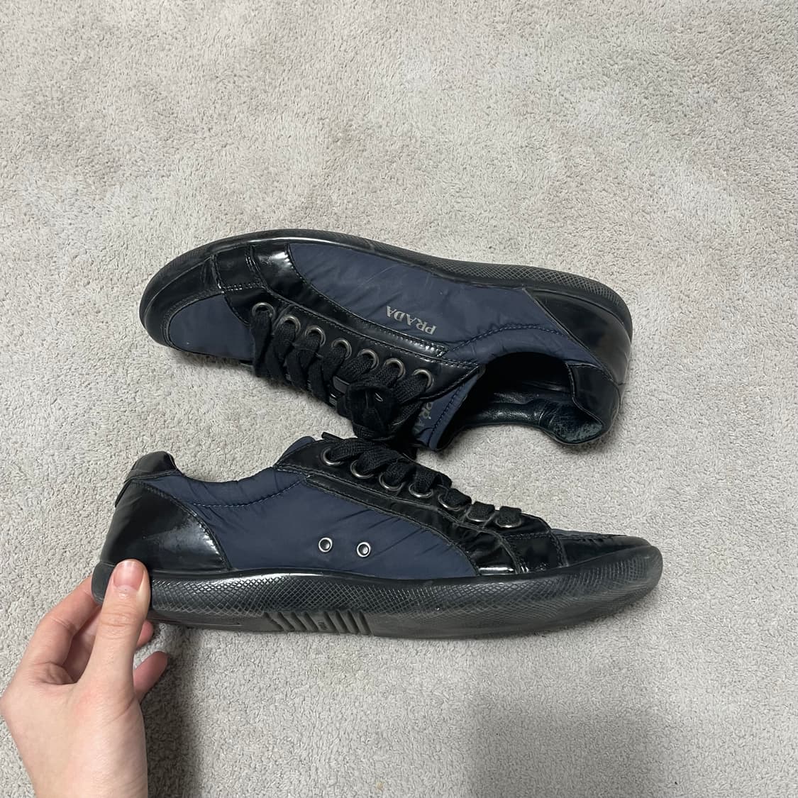 265) 프라다 스포츠 레더 나일론 트레이너 스니커즈 상품이미지2