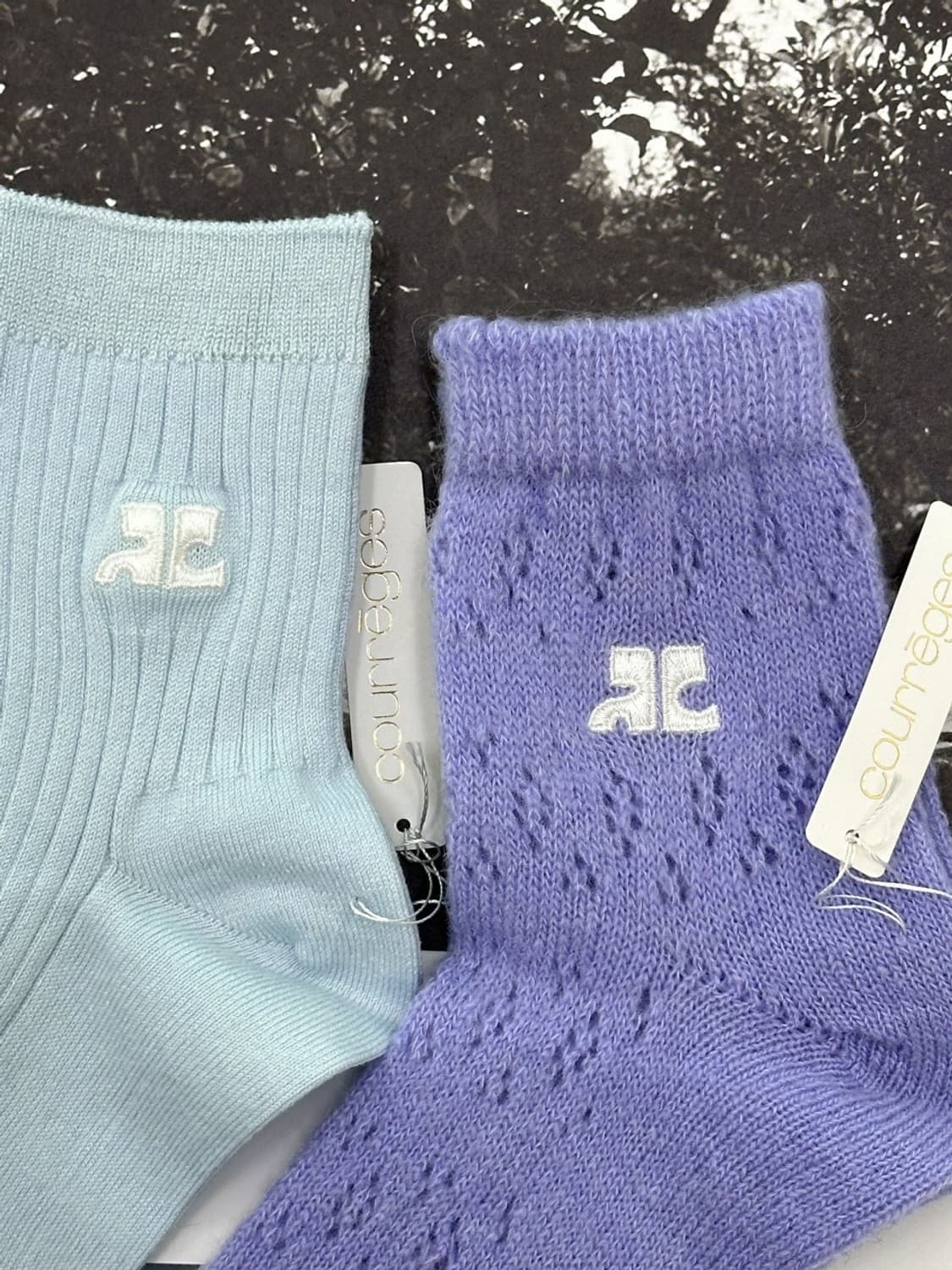 [새상품] courreges / 꾸레쥬 양말 (스카이블루 / 바이올렛) 상품이미지2
