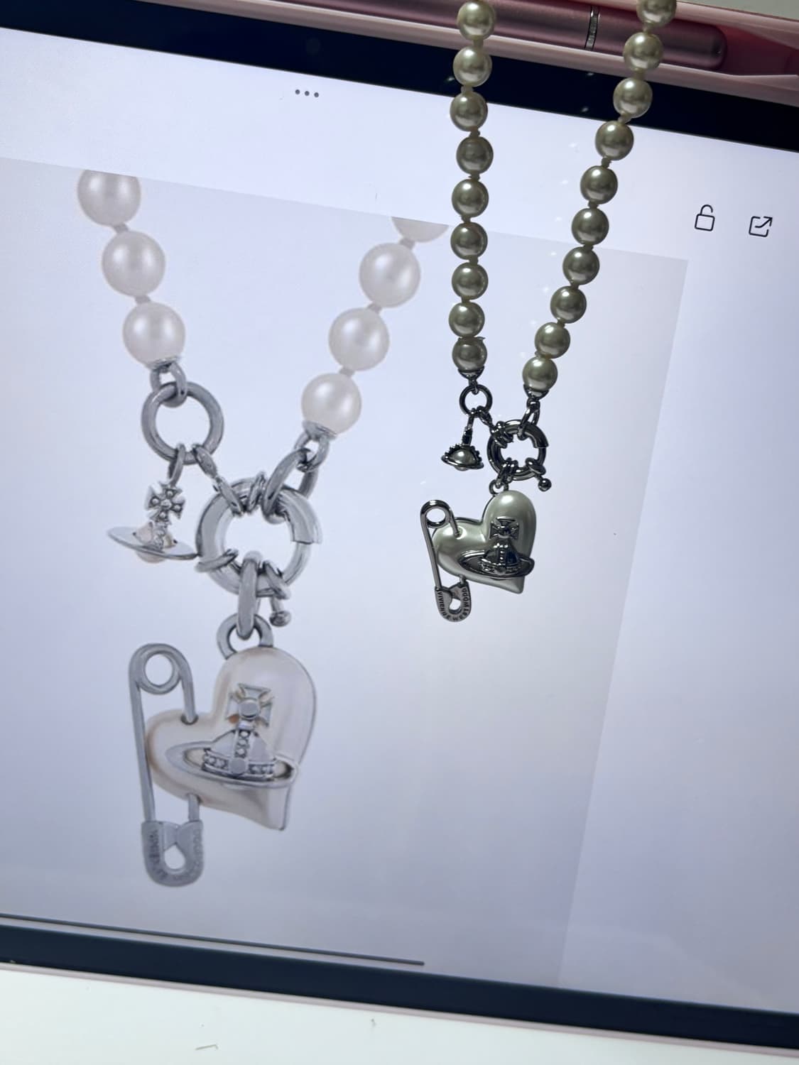 비비안웨스트우드 목걸이 오리에타 클립 옷핀 펄 초커 빈티지 상품이미지4