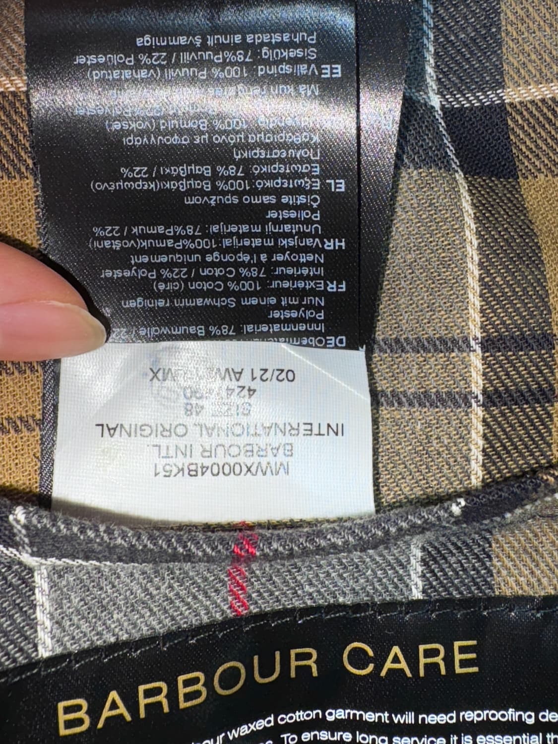 바버 인터네셔널 왁스자켓 48사이즈 상품이미지10