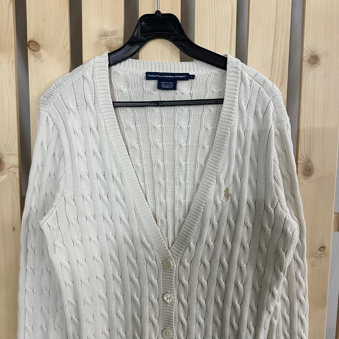 (S) 폴로 랄프로렌 크림 케이블 브이넥 니트 가디건 상품이미지5