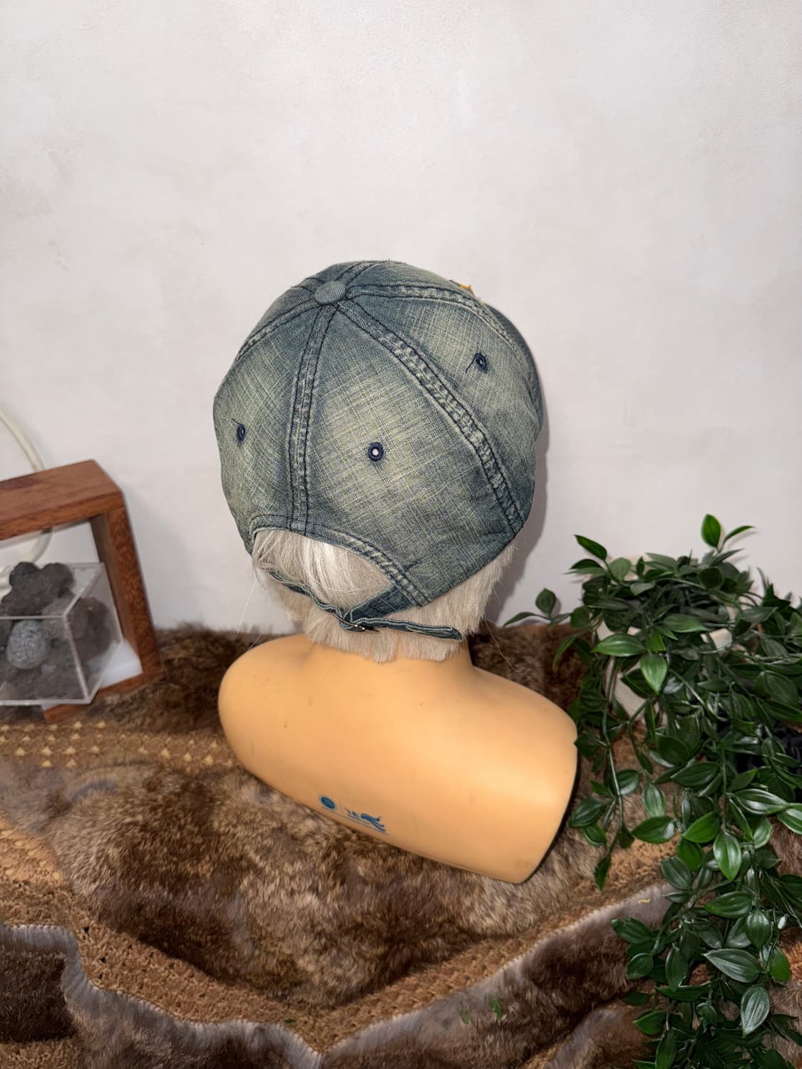 Washing denim vintage patch ball cap 상품이미지3