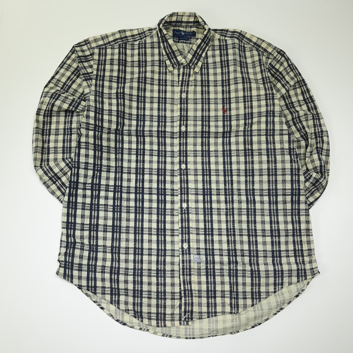 CL603 XL 폴로 90s 미국판 레트로 모던체크 아이보리 셔츠 남방 상품이미지1