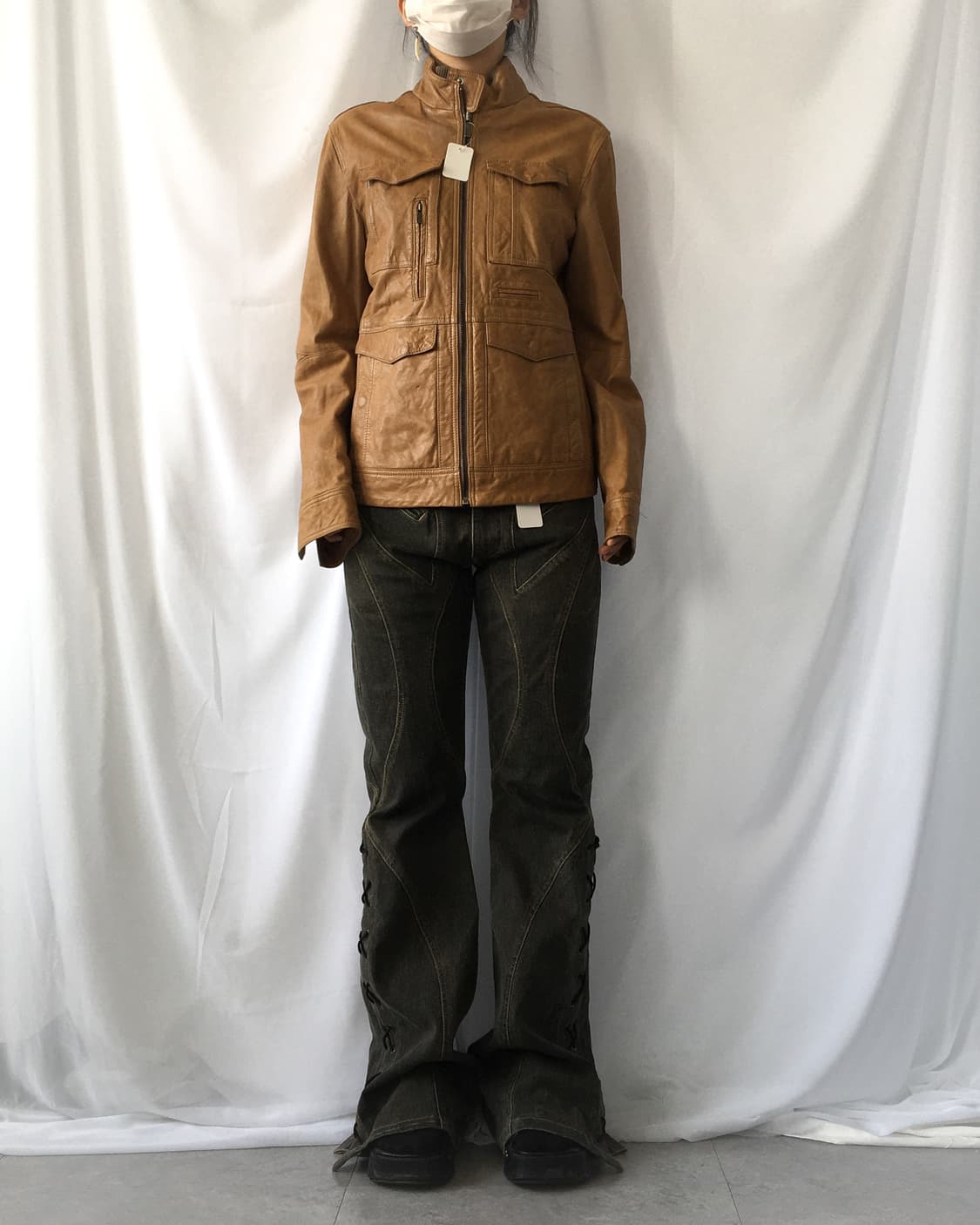 Lamb leather high neck multi pocket jack 상품이미지8