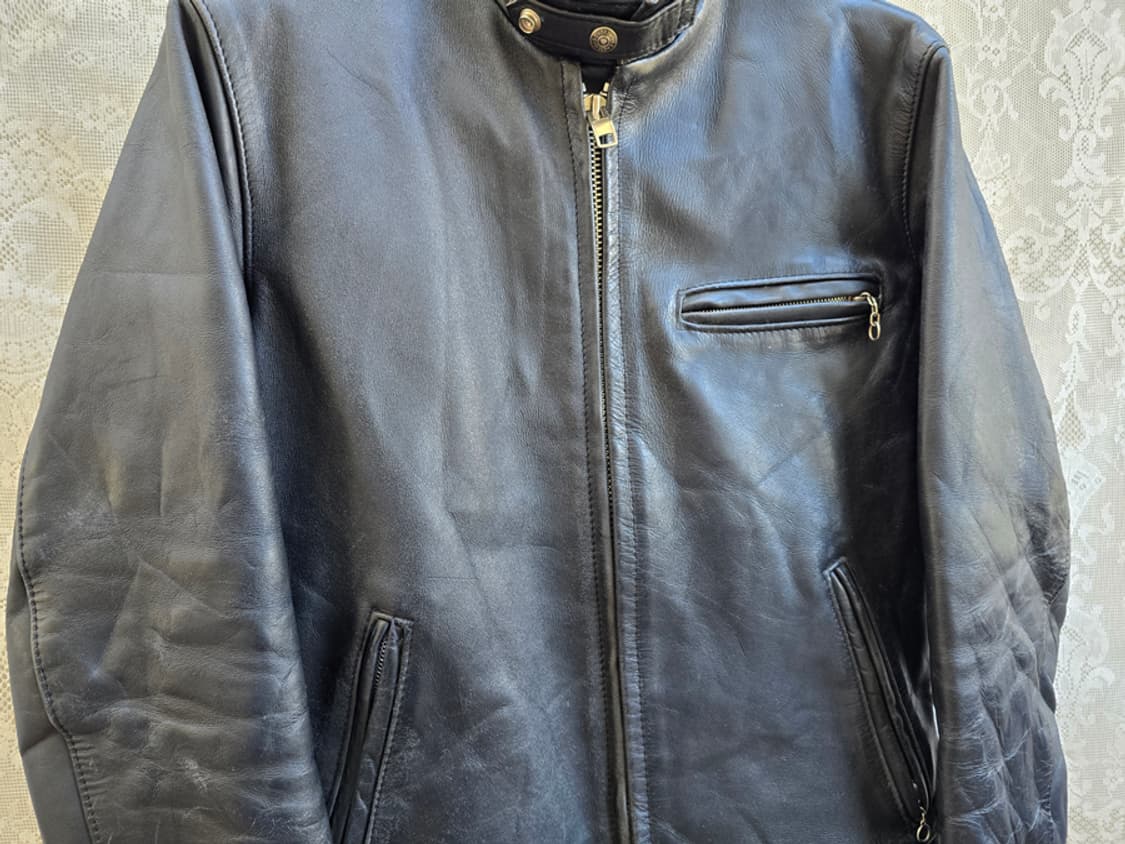 schott 쇼트 싱글 라이더 가죽자켓 (made in usa) 상품이미지3