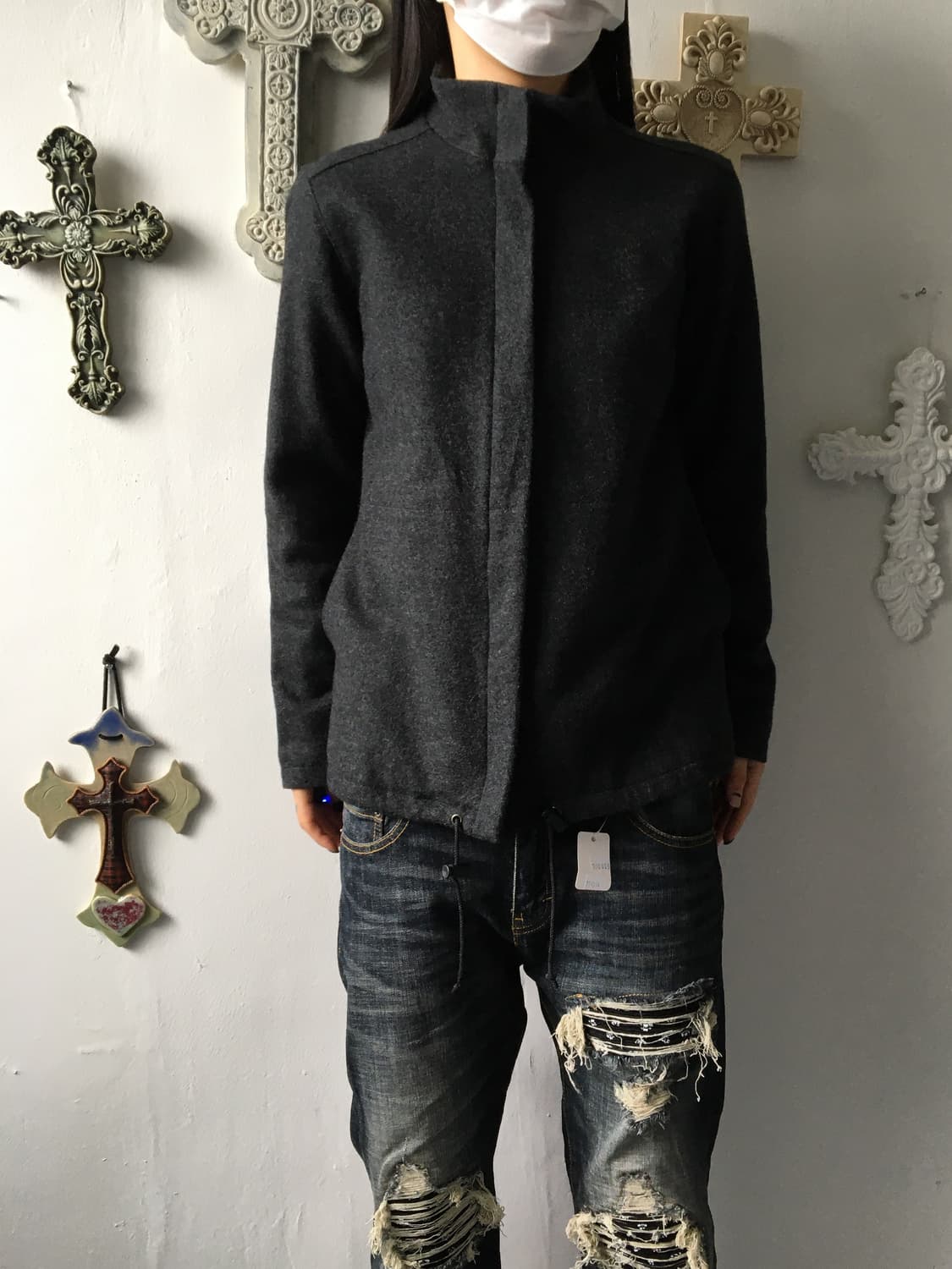Woolen high neck coat 상품이미지6
