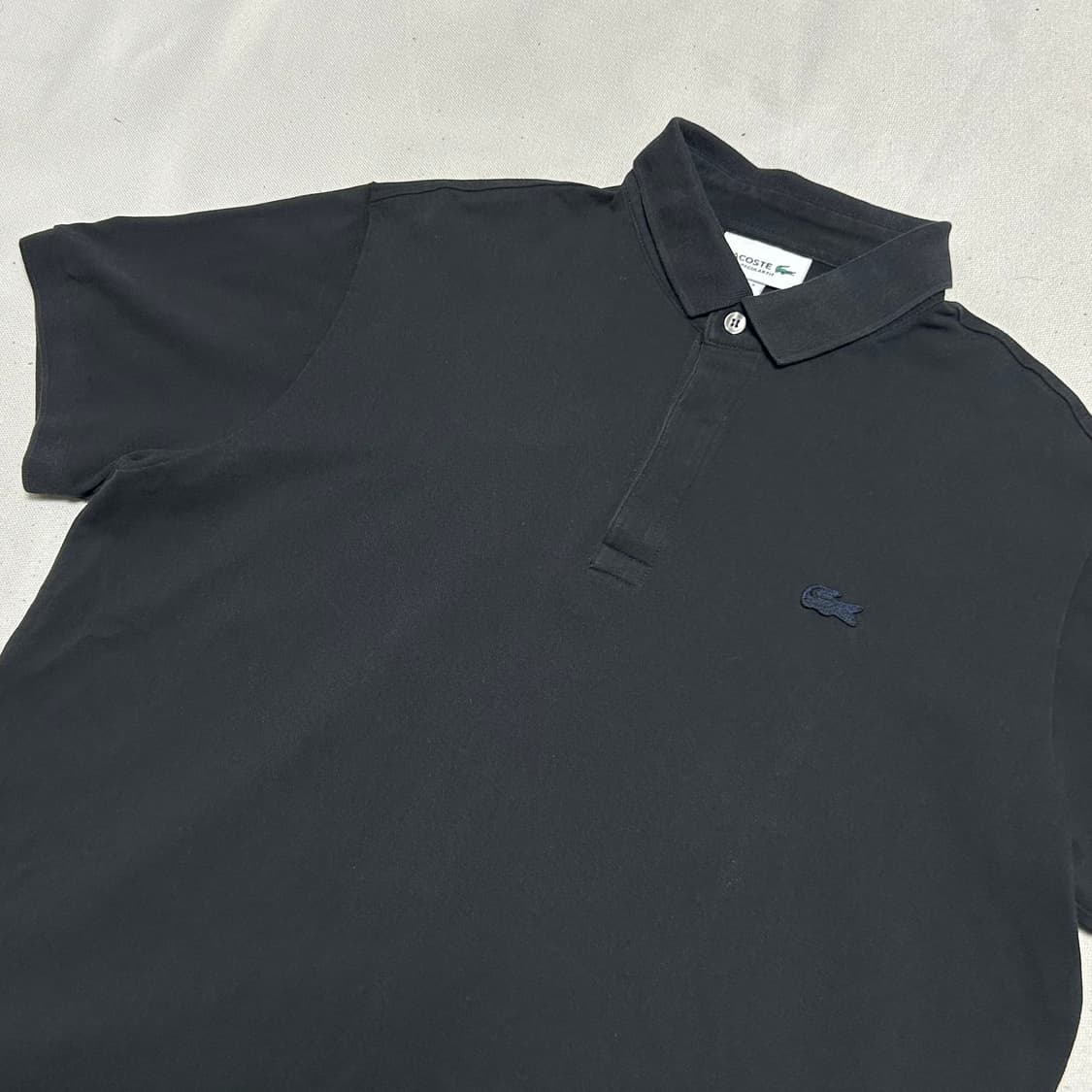 L 라코스테 블랙 카라 반팔티 상품이미지1
