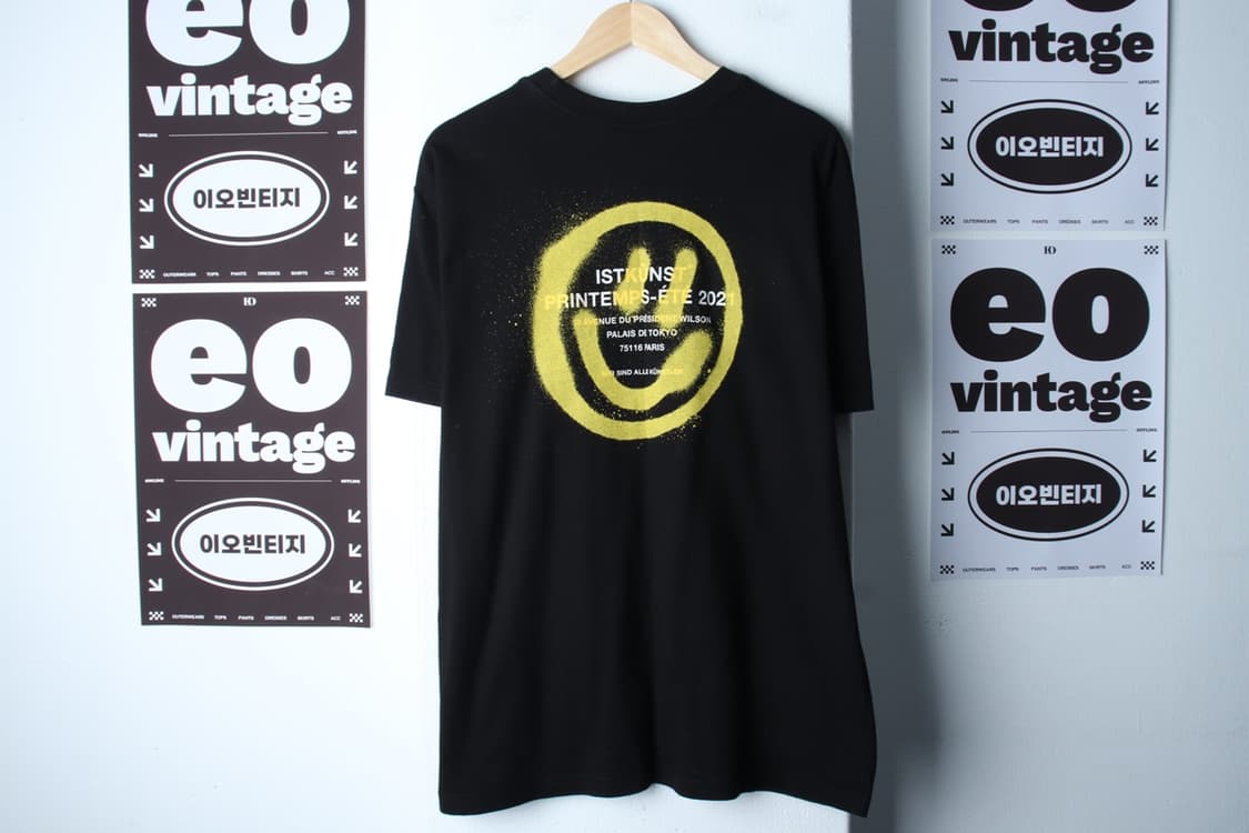 (M-XL) 이스트쿤스트 반팔 티셔츠 스마일그래픽 블랙-H3H33894 상품이미지6