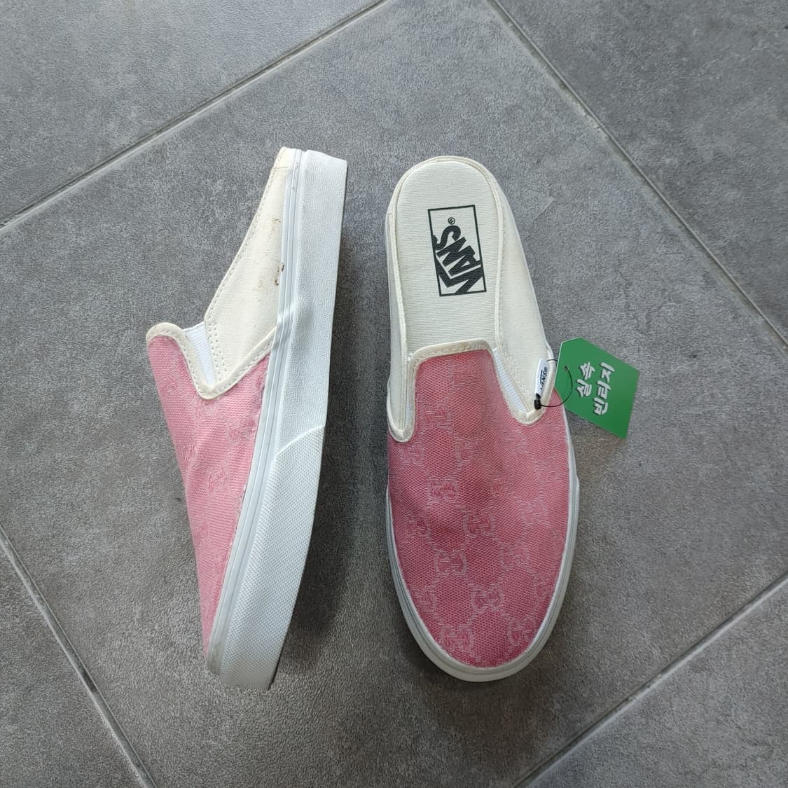 250 반스 남성 핑크 캔버스 슬립온 로퍼 스니커즈 뮬 상품이미지1