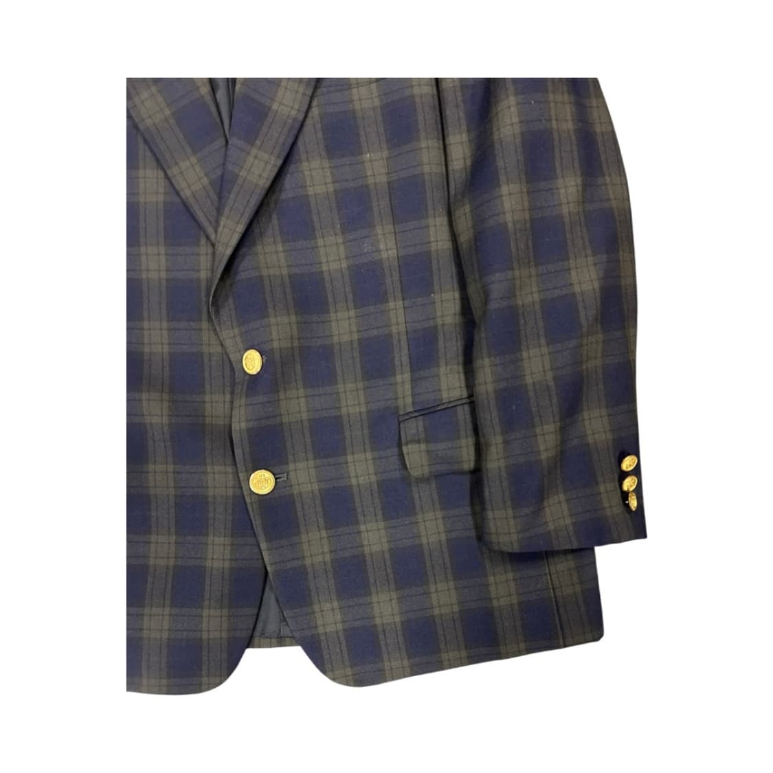 M) 제이프레스 네이비 타탄체크 금장 울 블레이저 OB-008 상품이미지8