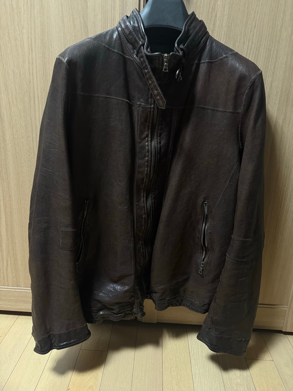 닐바렛 버팔로 레더 빈티지 자켓 브라운L 상품이미지1