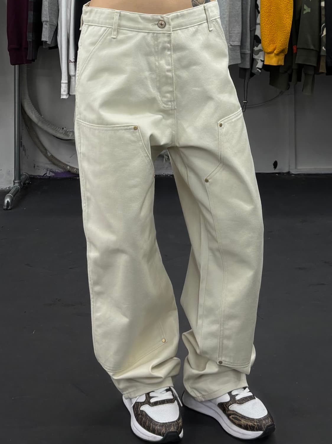 VTG 아이보리 더블니 팬츠 상품이미지1