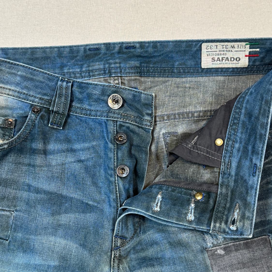32inch) 디젤 DIESEL 사파도 패치워크 데님 팬츠 상품이미지4