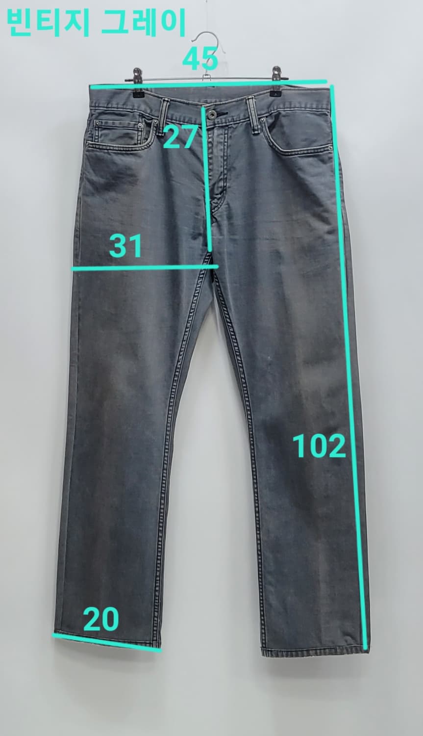 LEVI'S 리바이스 514 빈티지 데님 팬츠 / 남 34 그레이
 상품이미지10