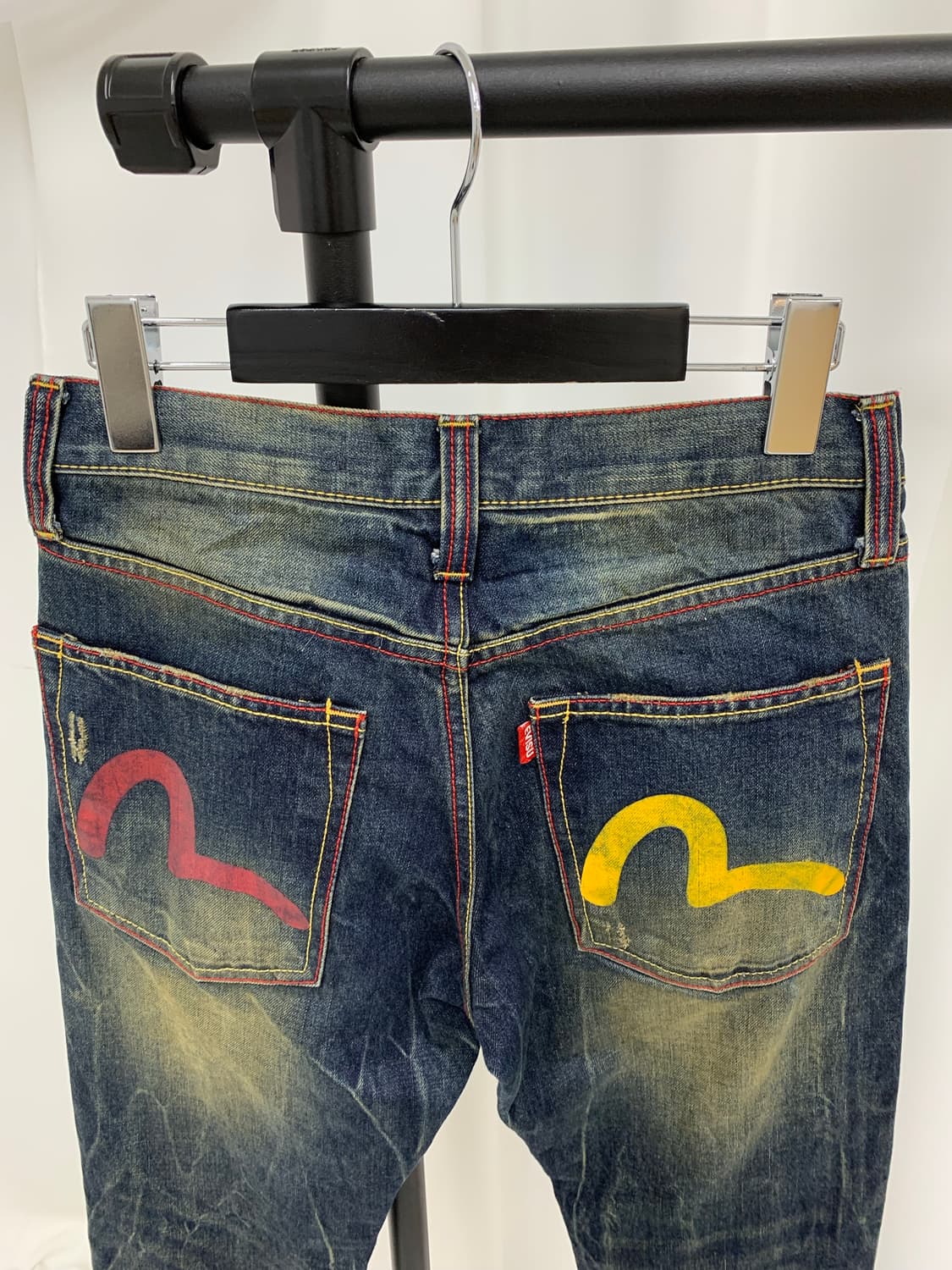 에비수 레드스티치 옐로우 워싱진 상품이미지5