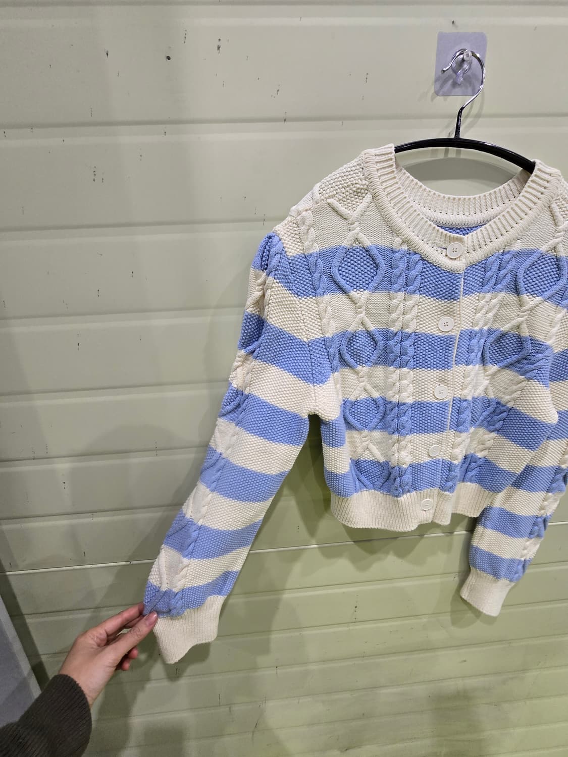 voca  vaca 스트라이프 크롭 니트 가디건 M 상품이미지4