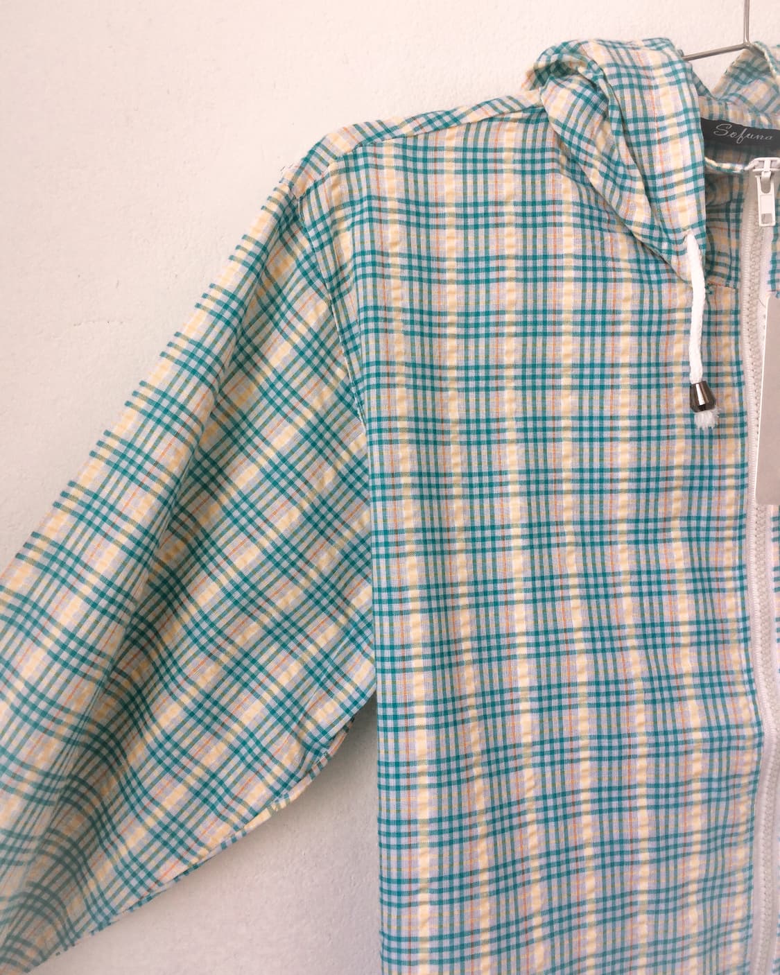 Check pattern hood zip up 상품이미지5