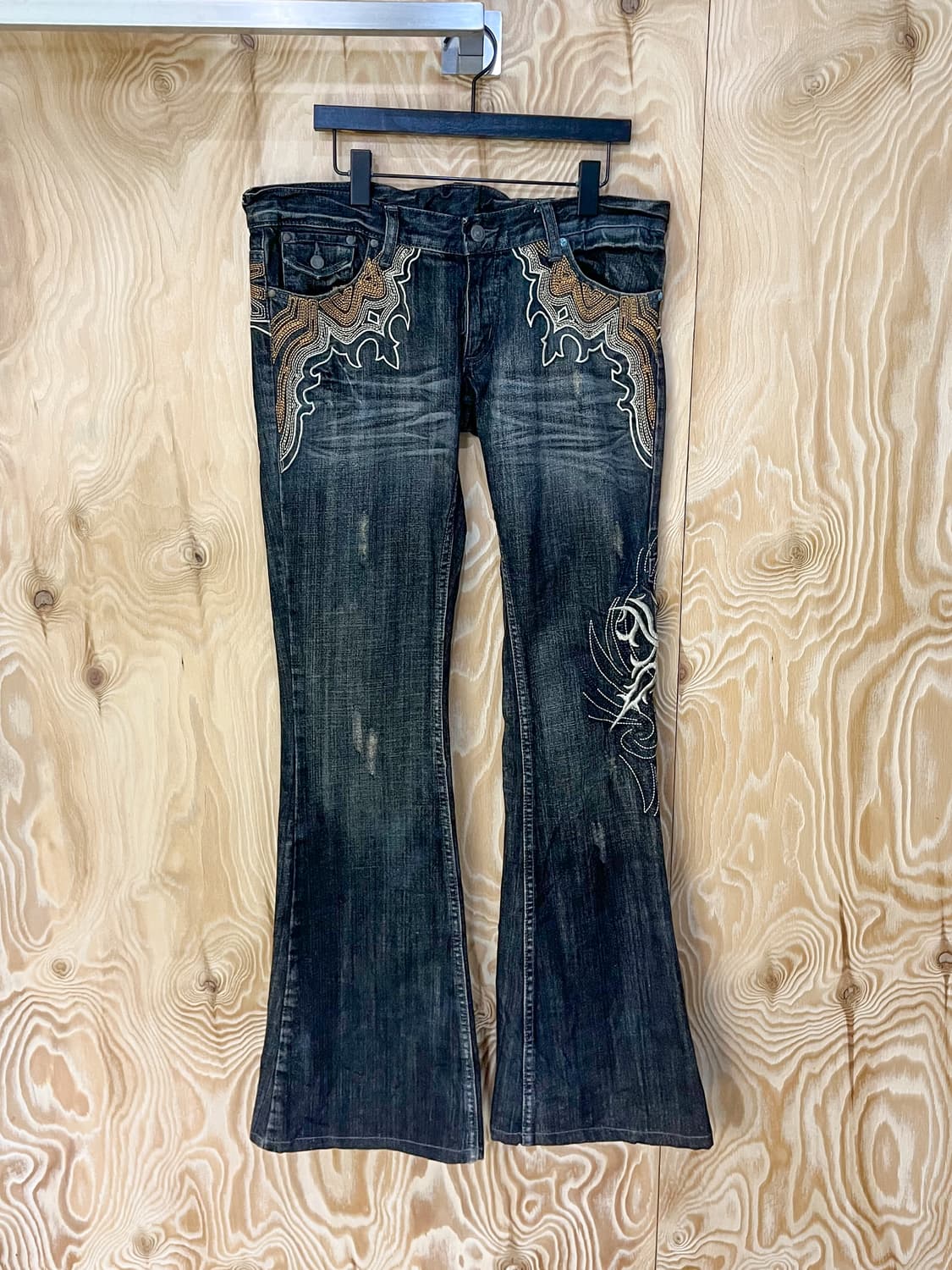 토네이도마트 Y2K 엠브로이드 부츠컷 팬츠 상품이미지2