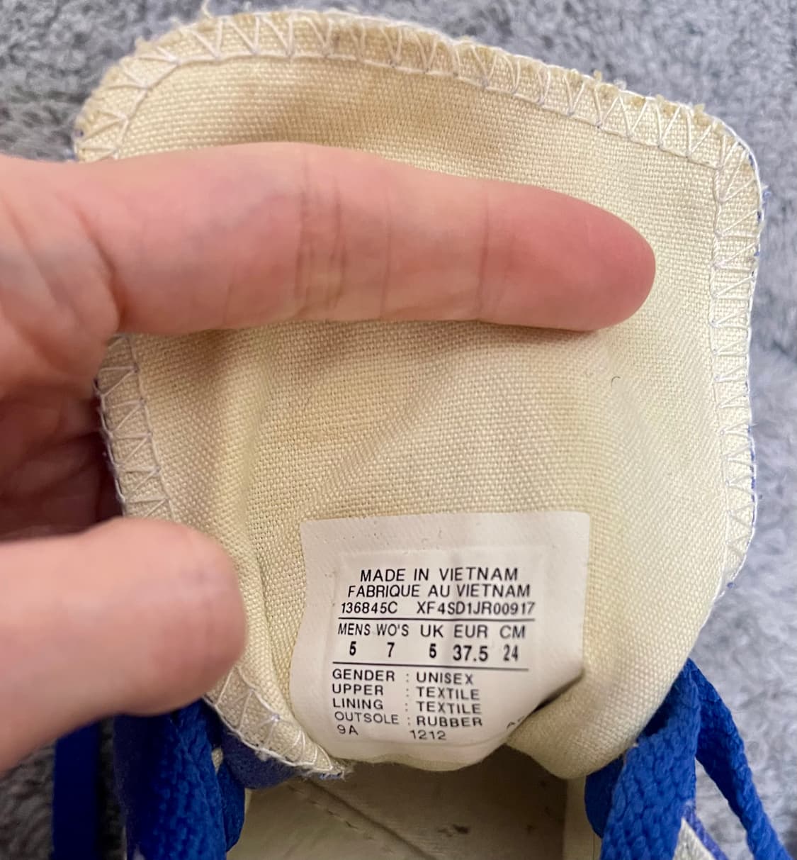 컨버스 x 존 바바토스 척테일러 하이 빈티지 블루/240  상품이미지7