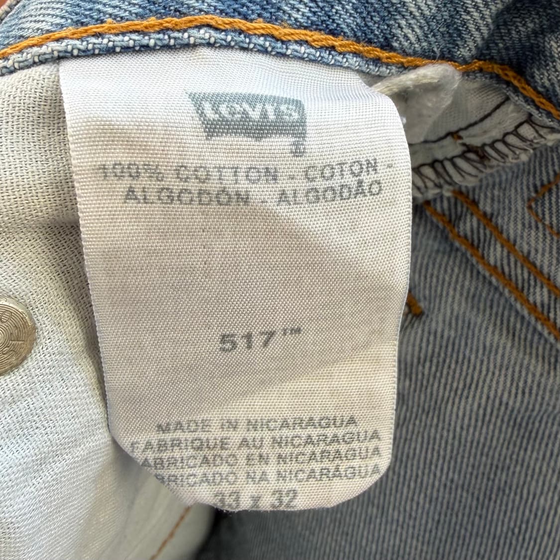 리바이스 517 부츠컷 연청 W33 L32 상품이미지10