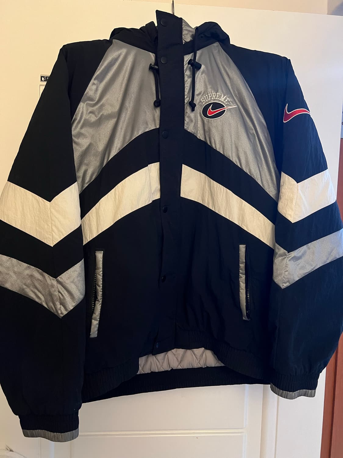 슈프림 x 나이키 레트로 후드 스포츠 자켓 실버 XL (오늘만 가격내려요 상품이미지6