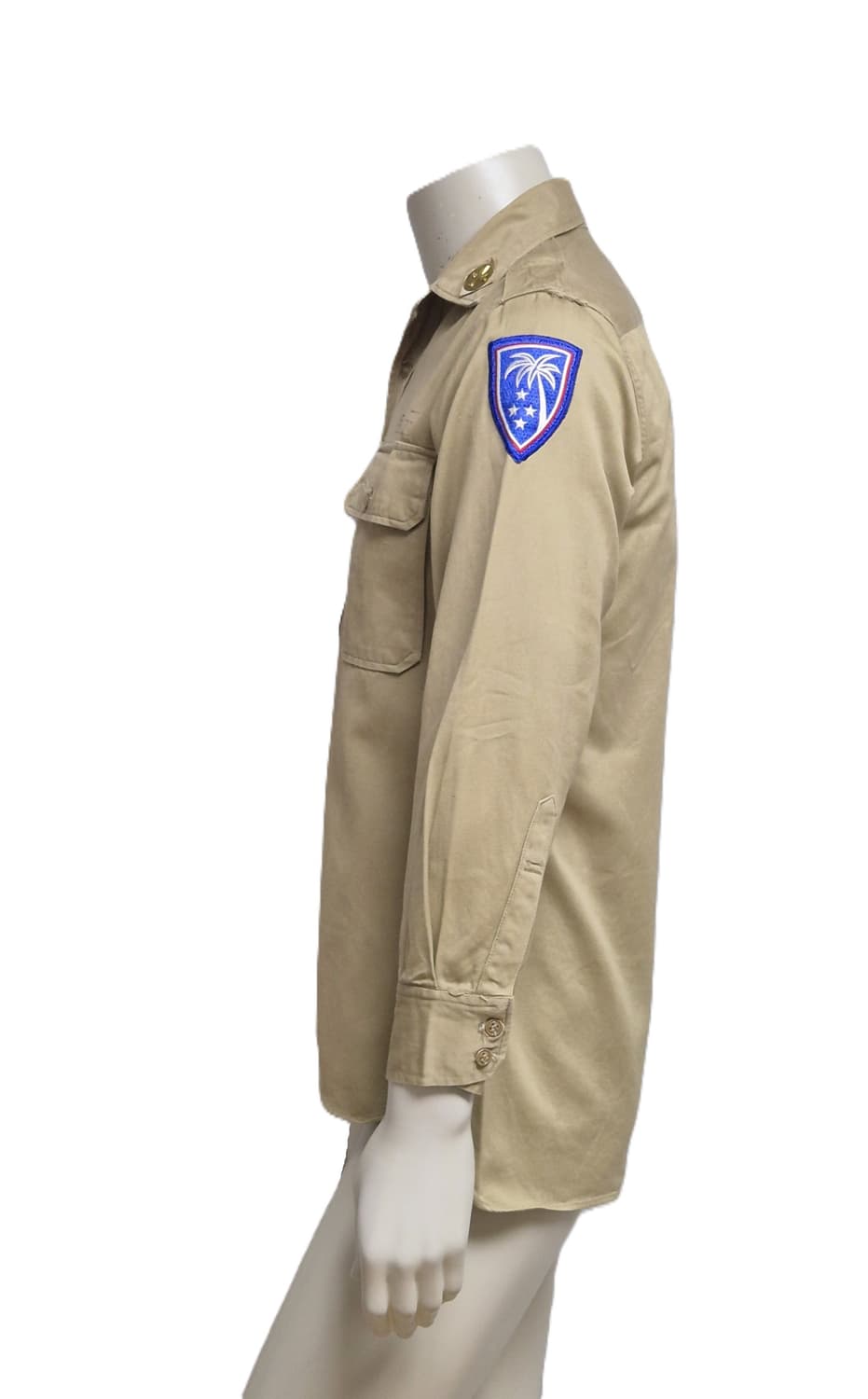 육군 구형 십자성부대 경리 정복 전투복 상의 카키 긴팔 셔츠 (S) 상품이미지2