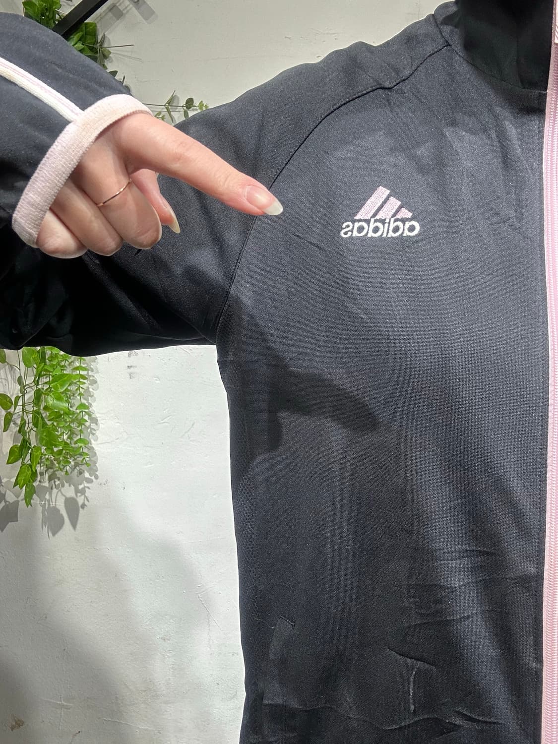 아디다스 블랙 핑크 사이드 라인 트랙탑 져지 L 상품이미지6