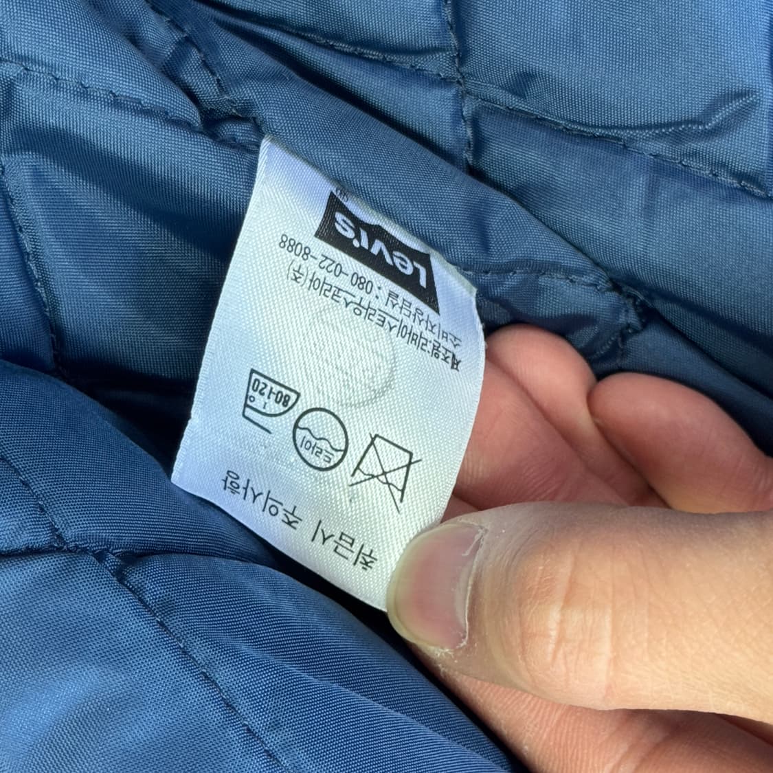 리바이스 빈티지 블루 체크 누빔 자켓 M 상품이미지7