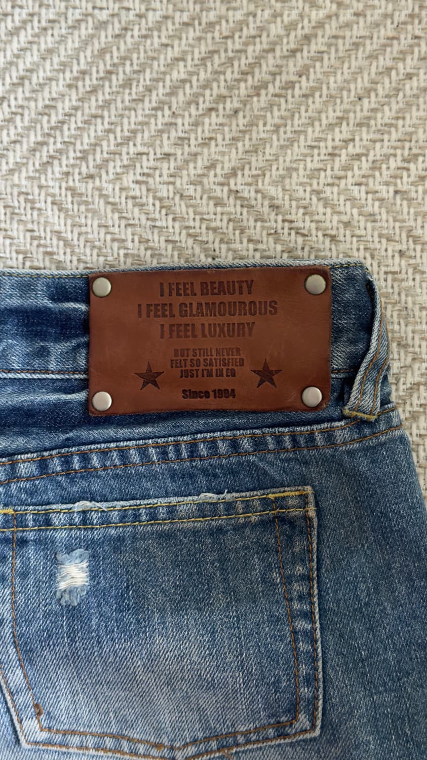 EGOIST 로우라이즈 데님 핫팬츠 상품이미지3