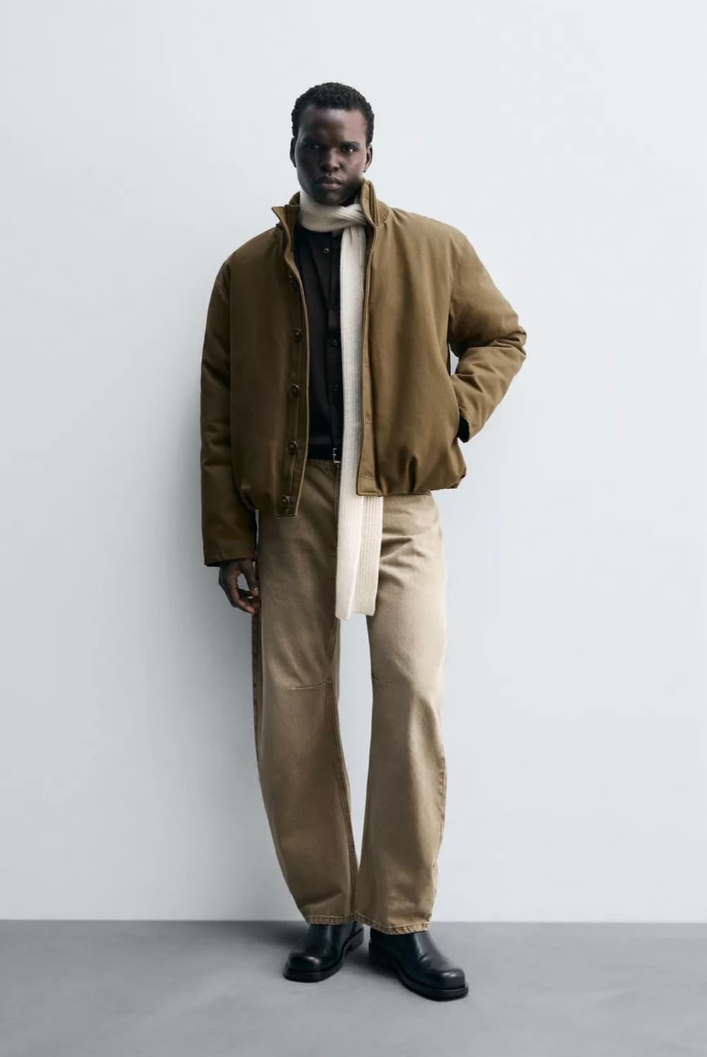 새상품) M 자라 남성 빈티지 코튼 숏패딩 상품이미지3