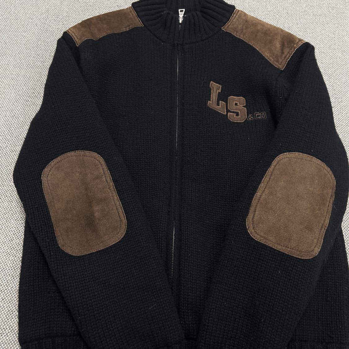 리바이스 울 스웨이드 누빔 니트집업(M) 상품이미지6