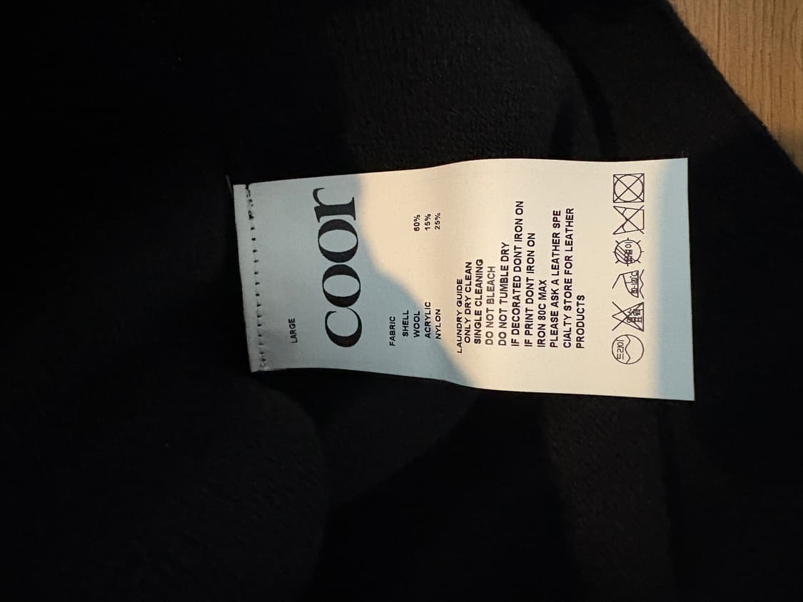 쿠어 탑필 울 라운드니트 블랙 L 상품이미지5