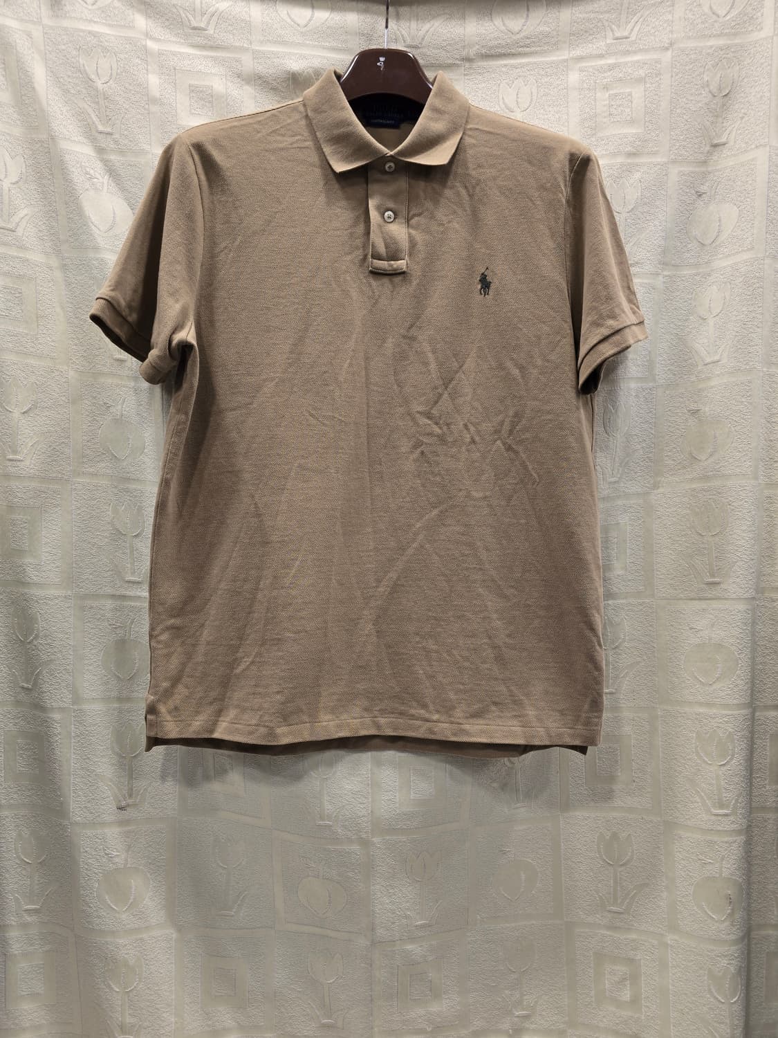 폴로 랄프로렌 카키 커스텀 슬림핏 카라티 반팔티L(100) 상품이미지1