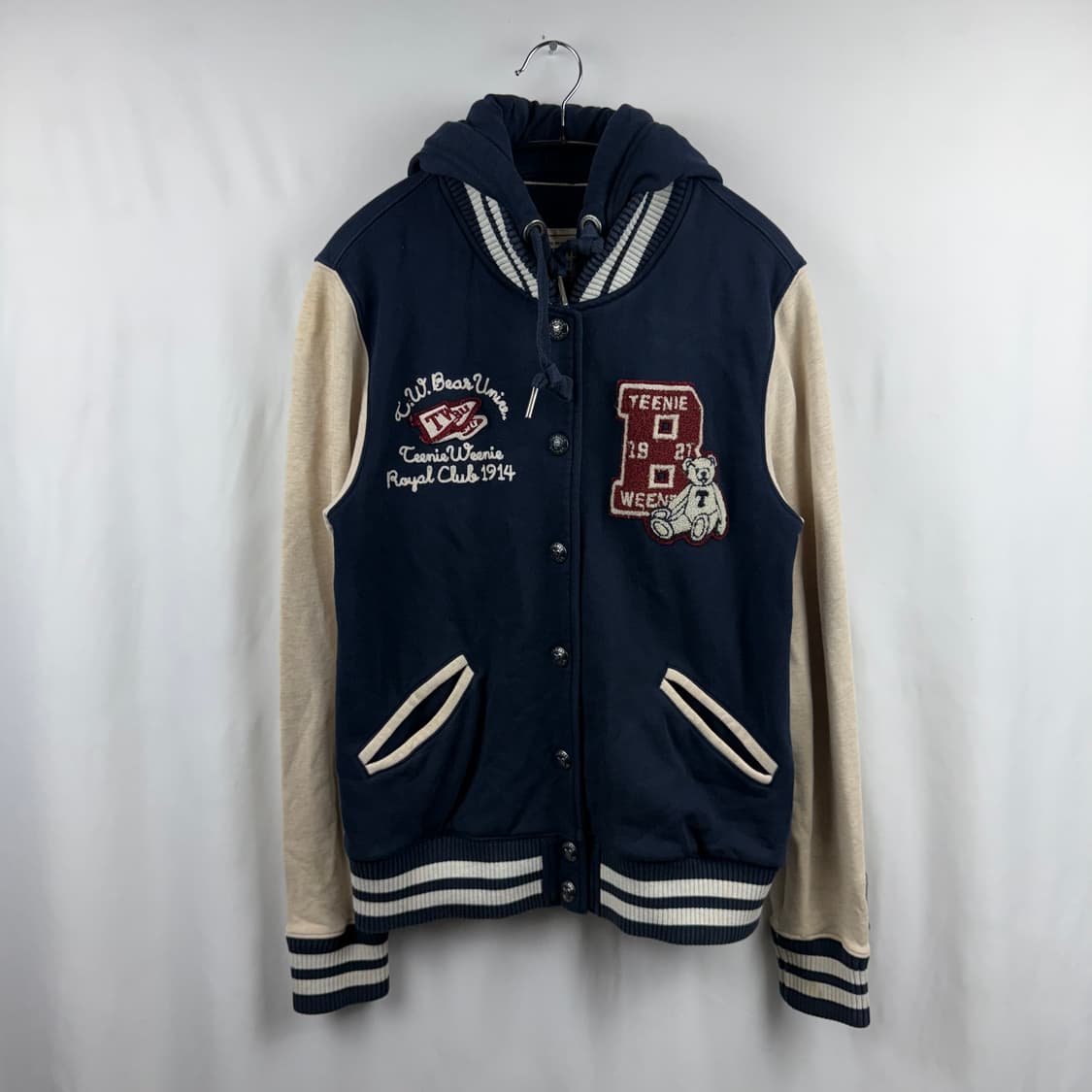 (L) 티니위니 우먼스 후드 야구 점퍼 네이비 상품이미지2