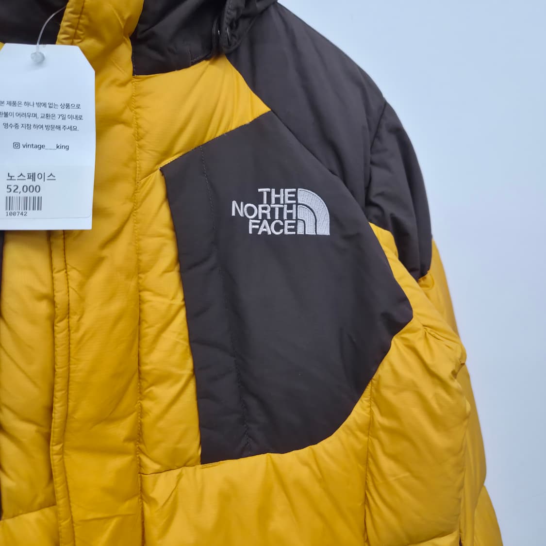 노스페이스 700 옐로우/브라운 패딩 남성 M 상품이미지2