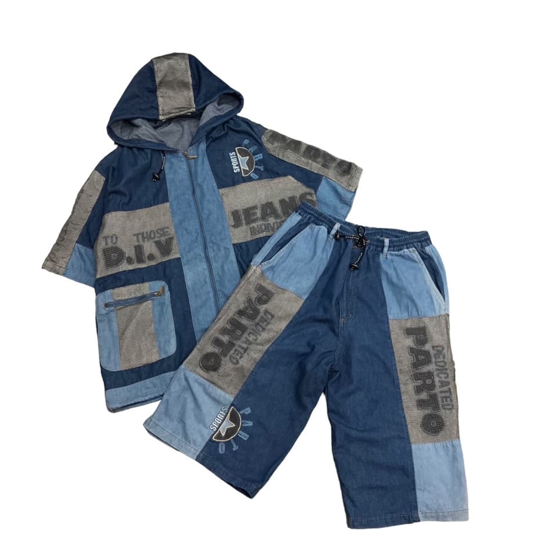 올드스쿨 힙합 데님 셋업 상품이미지2