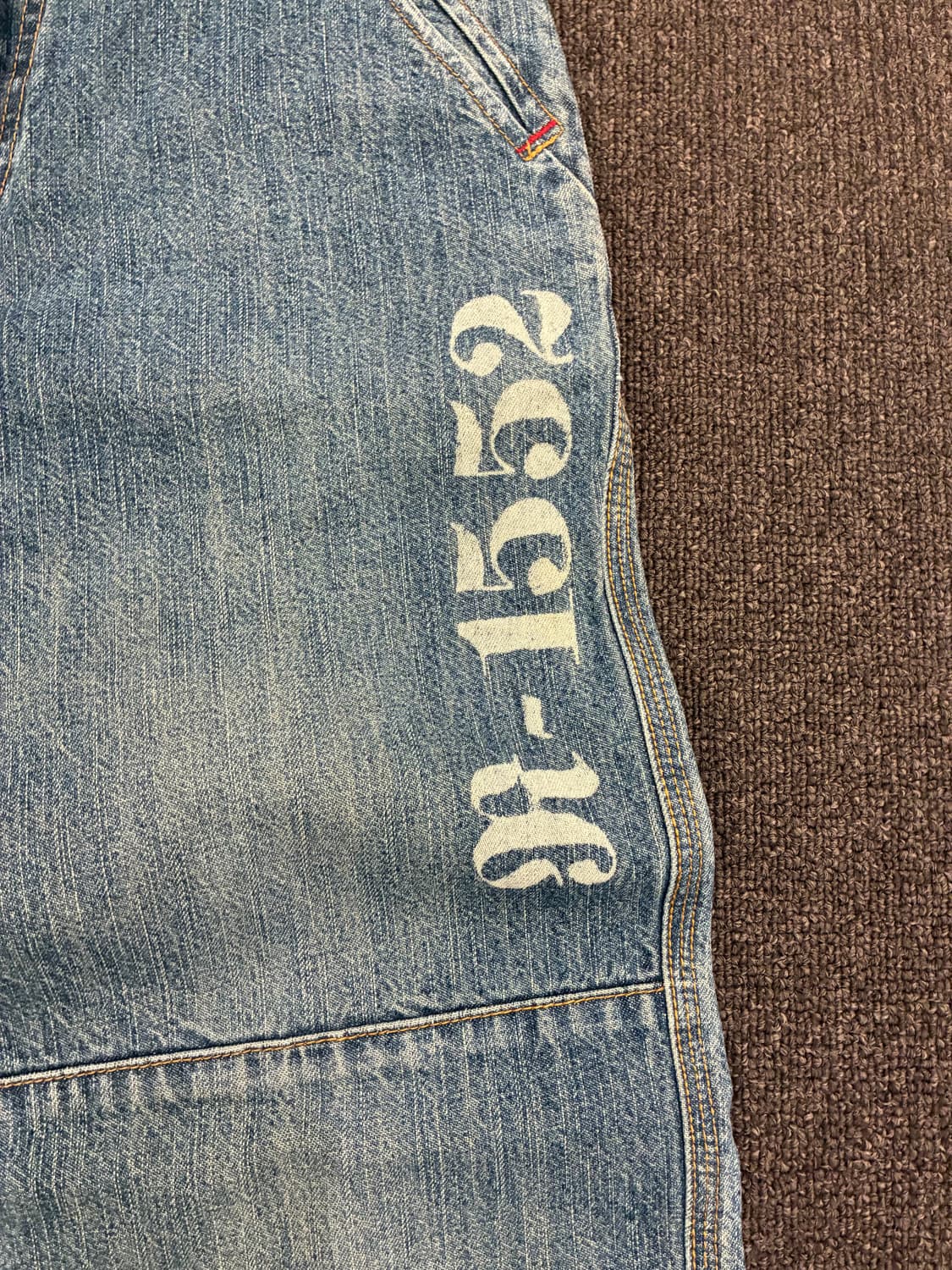 OS)Japanese vintage 여성 레터링 포인트 와이드 데님팬츠 상품이미지5