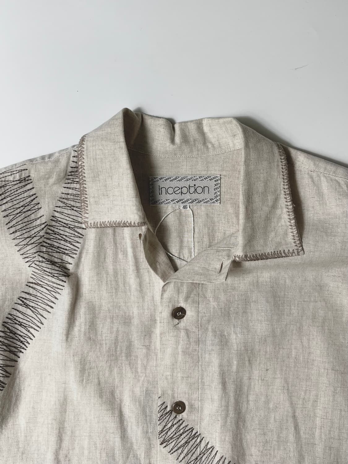 지그재그 스티치 린넨 셔츠  상품이미지7