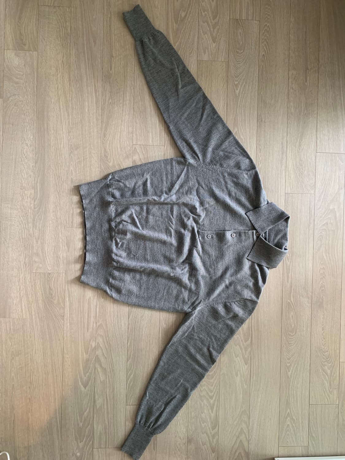 볼란테 VOLANTE 남성 울 카라니트 그레이 상품이미지4