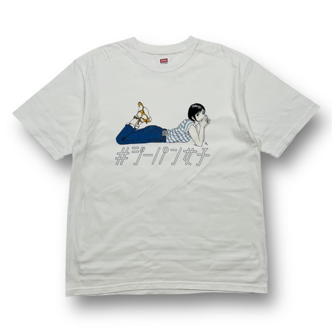 에드윈 x 에구치 소녀 빈티지 화이트 반팔 티셔츠 상품이미지1