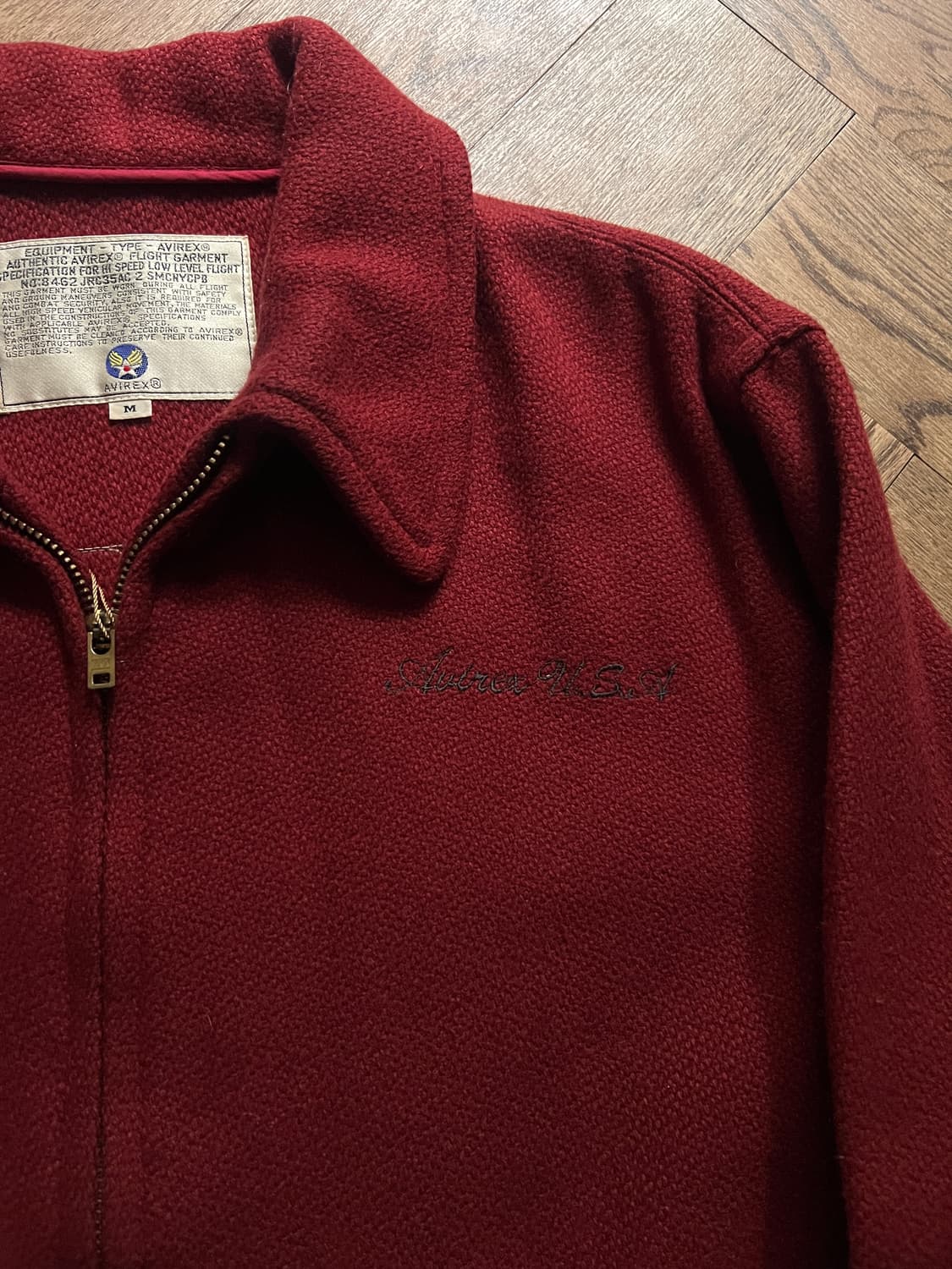 [M]90's AVIREX 아비렉스 FORREST SERVICE 울 자켓 상품이미지4