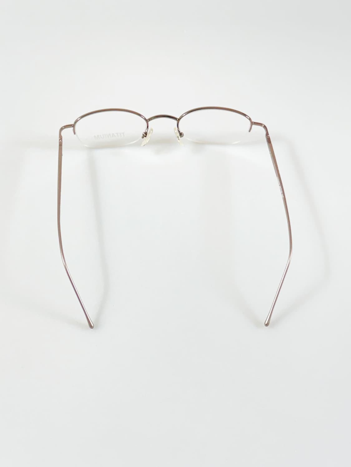 90s TITANIUM OPTICAL 티타늄 스퀘어 반무테 빈티지 안경 상품이미지5