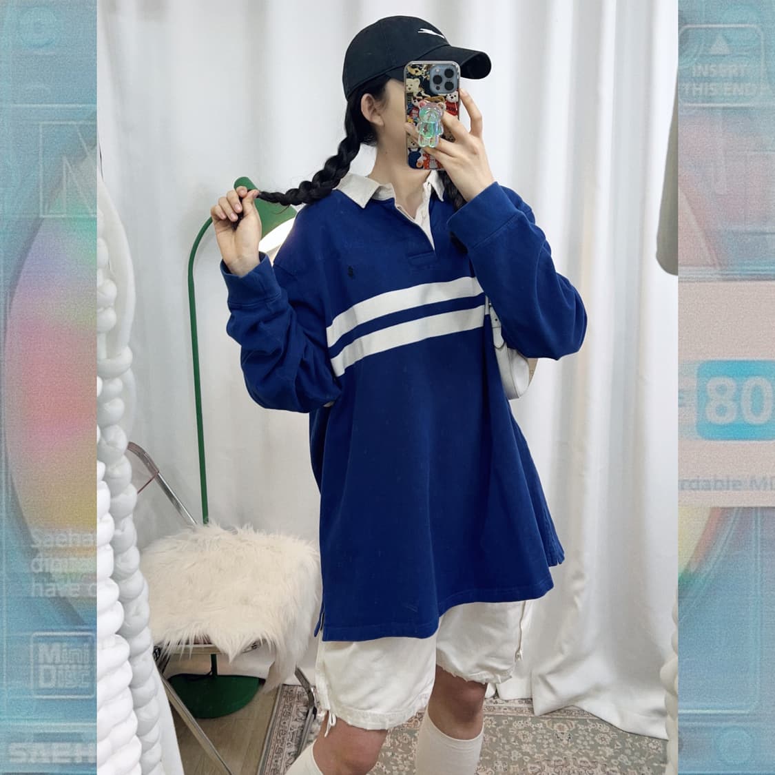 랄프로렌 블루 오버핏 카라 티셔츠 상품이미지3