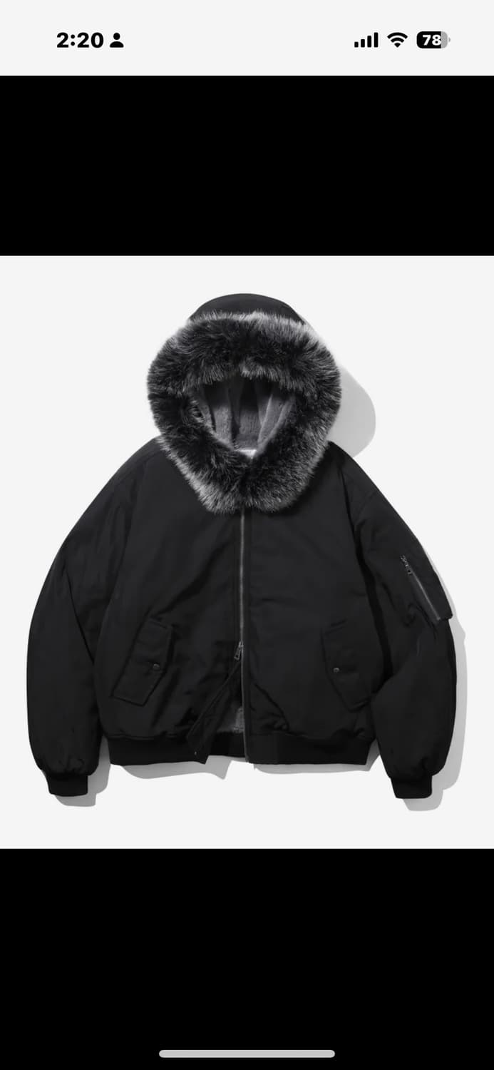 어반스터프 아크틱 후드 봄버 MA-1 블랙 상품이미지1