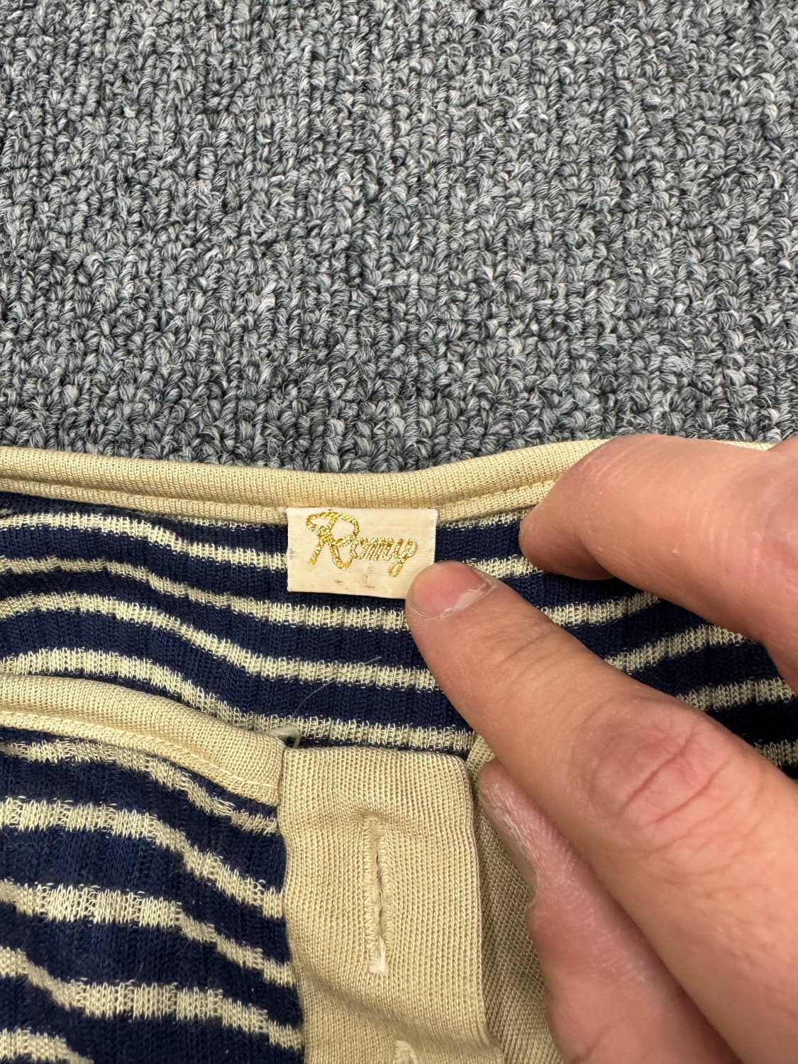 OS)일본 빈티지 스트라이프 헨리넥 롱슬리브 상품이미지5