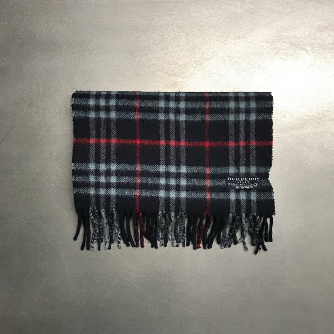 버버리 정품 캐시미어/울 머플러 네이비 상품이미지2