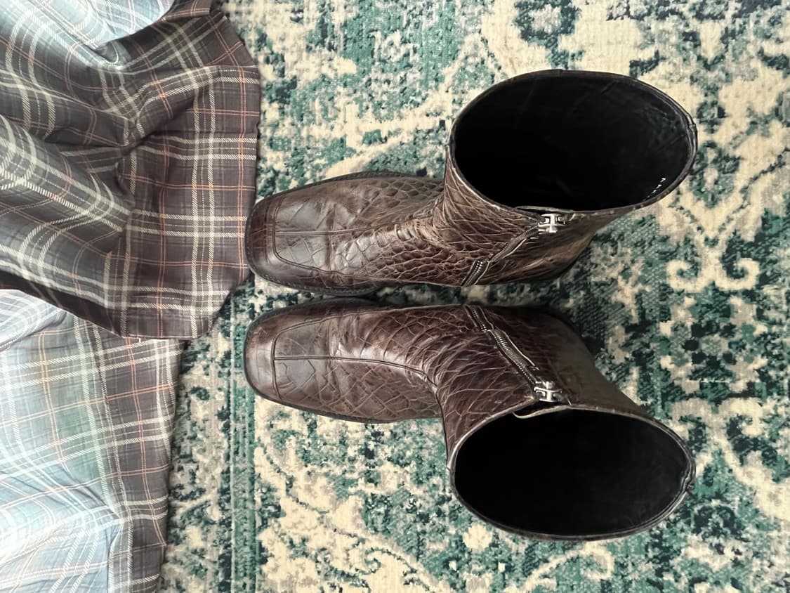 앤더슨벨 크록 뉴 패널 스퀘어토 부츠 42(270) 카키/블랙 상품이미지8