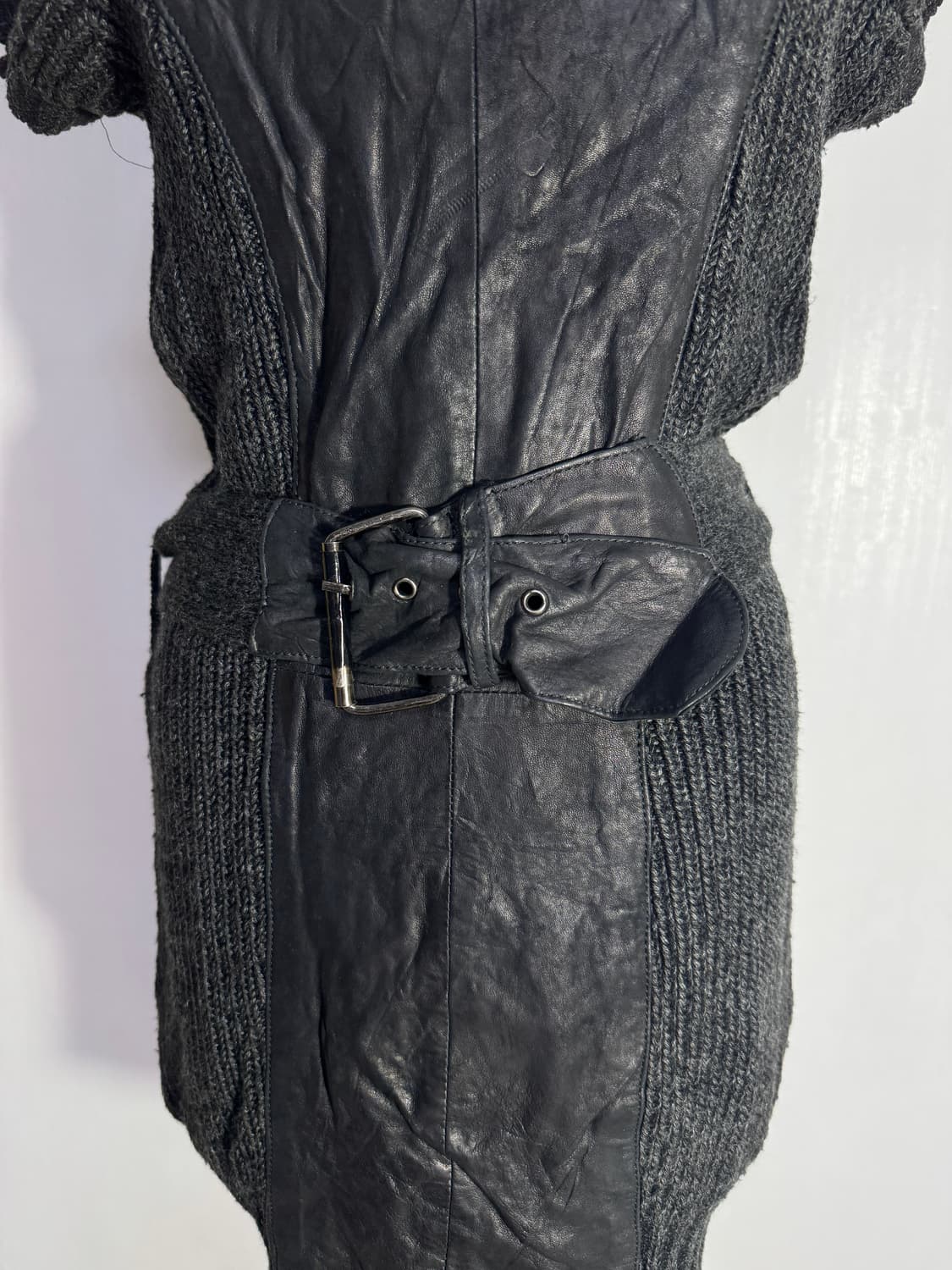 Siosi 양가죽 누벅 니트 원피스 하이브리드 다크웨어 아방가르드 상품이미지6