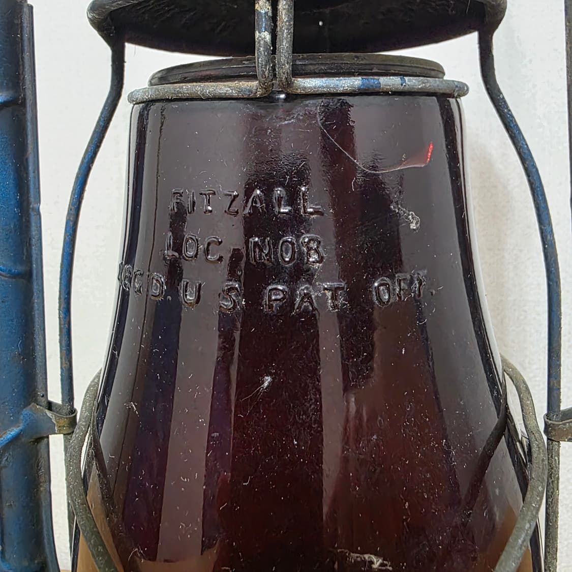 1910년대 빈티지 미제 블루 레드 오일 랜턴 상품이미지3